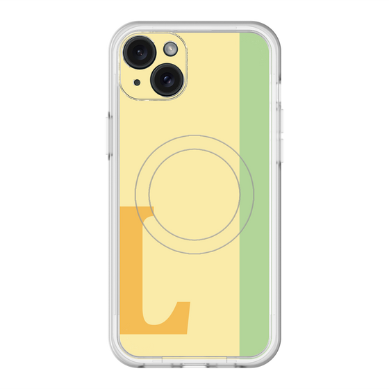 スリムプロテクションプレミアムケース with MagSafe［ オリジナル - initial color line - L yellow ］