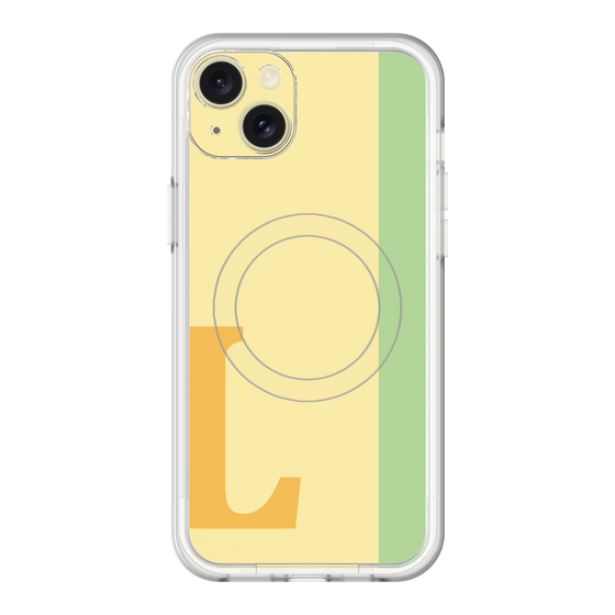 スリムプロテクションプレミアムケース with MagSafe［ オリジナル - initial color line - L yellow ］