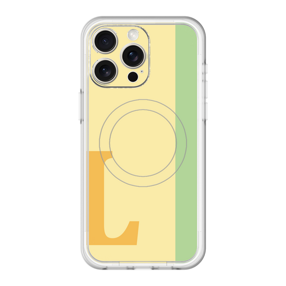 スリムプロテクションプレミアムケース with MagSafe［ オリジナル - initial color line - L yellow ］