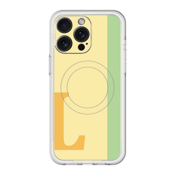 スリムプロテクションプレミアムケース with MagSafe［ オリジナル - initial color line - L yellow ］