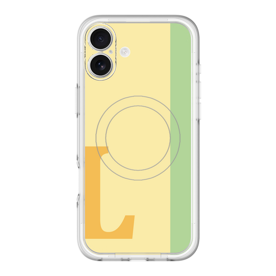 スリムプロテクションプレミアムケース with MagSafe［ オリジナル - initial color line - L yellow ］