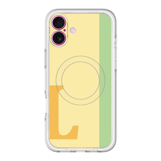 スリムプロテクションプレミアムケース with MagSafe［ オリジナル - initial color line - L yellow ］