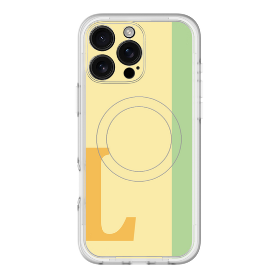 スリムプロテクションプレミアムケース with MagSafe［ オリジナル - initial color line - L yellow ］