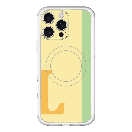 スリムプロテクションプレミアムケース with MagSafe［ オリジナル - initial color line - L yellow ］