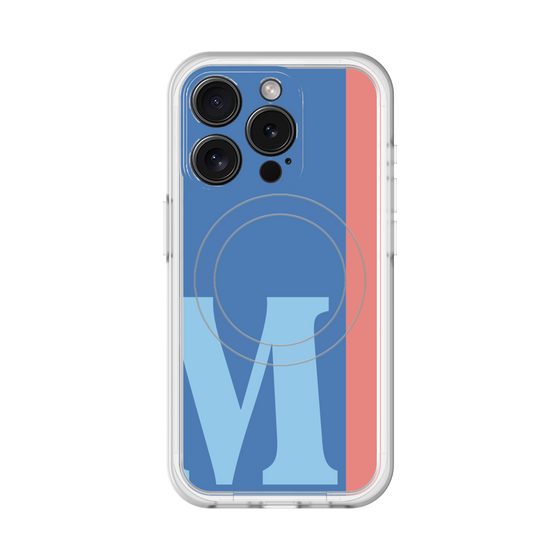 スリムプロテクションプレミアムケース with MagSafe［ オリジナル - initial color line - M blue ］