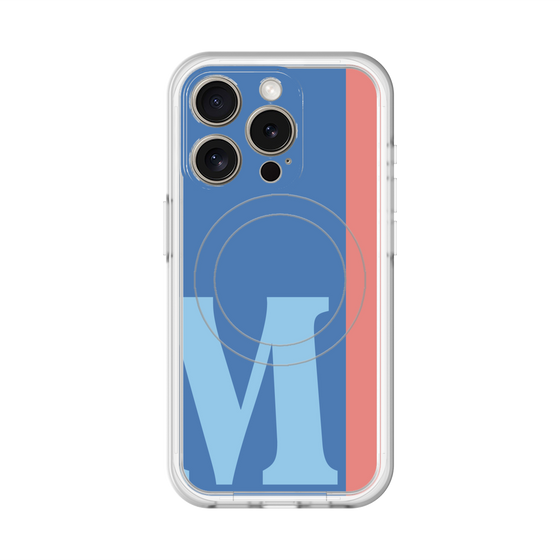スリムプロテクションプレミアムケース with MagSafe［ オリジナル - initial color line - M blue ］