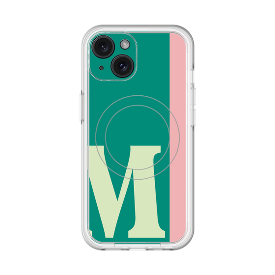 スリムプロテクションプレミアムケース with MagSafe［ オリジナル - initial color line - M green ］