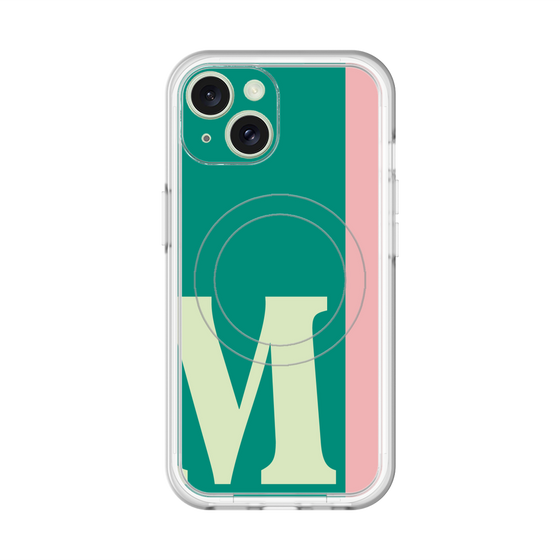 スリムプロテクションプレミアムケース with MagSafe［ オリジナル - initial color line - M green ］