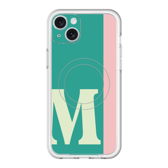 スリムプロテクションプレミアムケース with MagSafe［ オリジナル - initial color line - M green ］