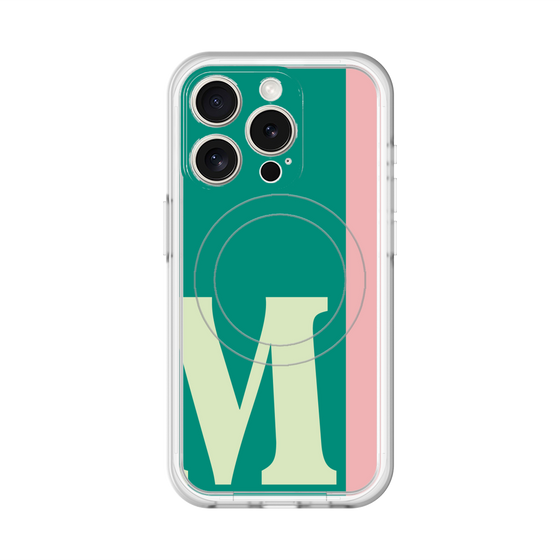 スリムプロテクションプレミアムケース with MagSafe［ オリジナル - initial color line - M green ］