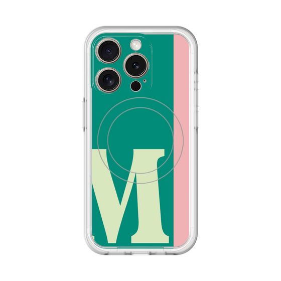 スリムプロテクションプレミアムケース with MagSafe［ オリジナル - initial color line - M green ］