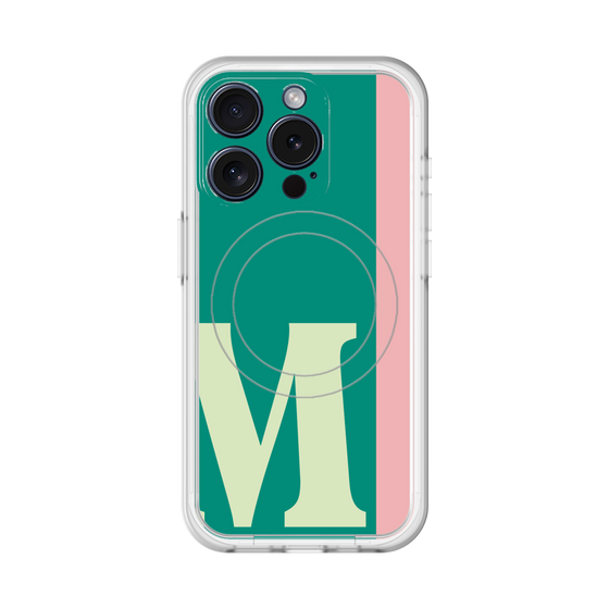 スリムプロテクションプレミアムケース with MagSafe［ オリジナル - initial color line - M green ］