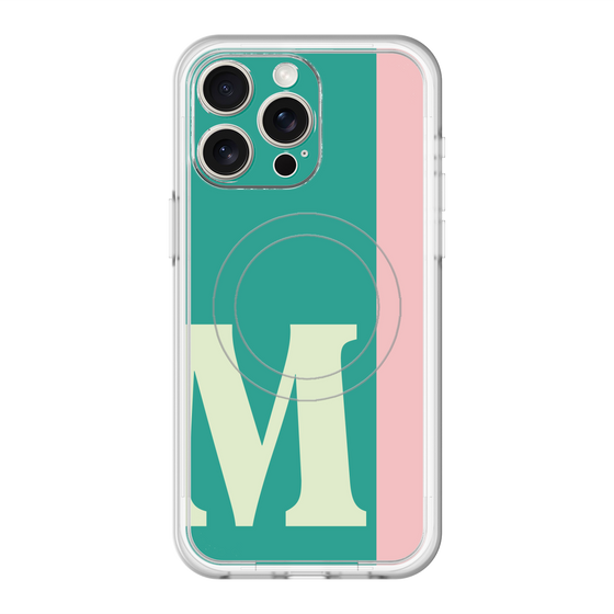 スリムプロテクションプレミアムケース with MagSafe［ オリジナル - initial color line - M green ］