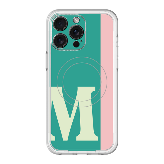 スリムプロテクションプレミアムケース with MagSafe［ オリジナル - initial color line - M green ］