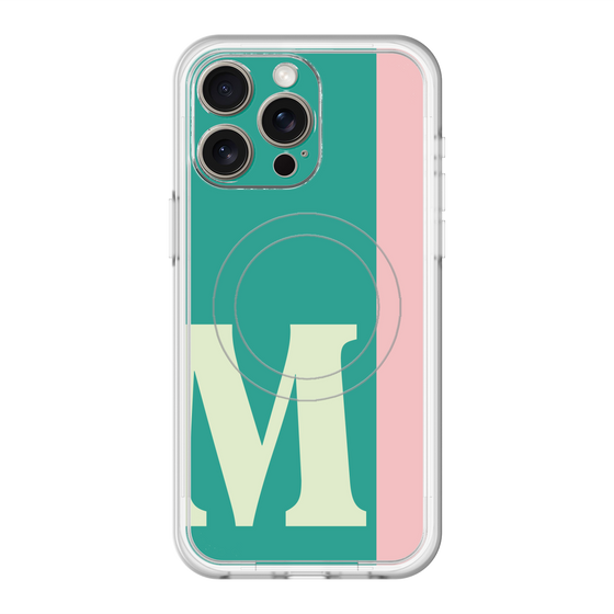 スリムプロテクションプレミアムケース with MagSafe［ オリジナル - initial color line - M green ］