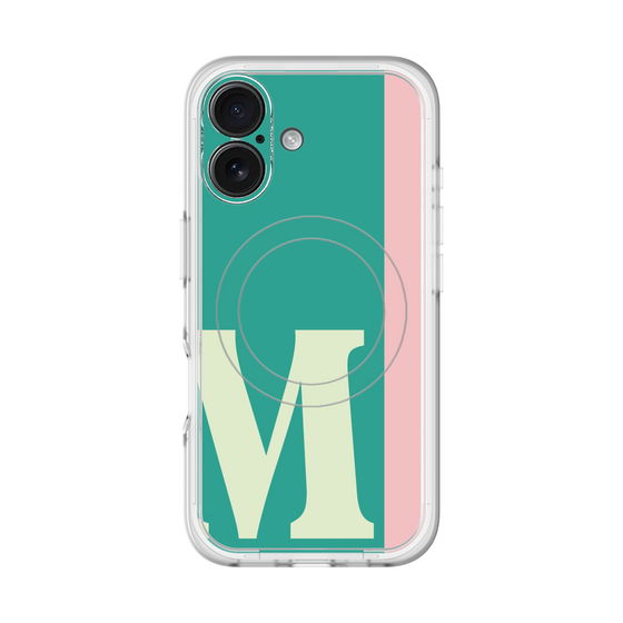 スリムプロテクションプレミアムケース with MagSafe［ オリジナル - initial color line - M green ］