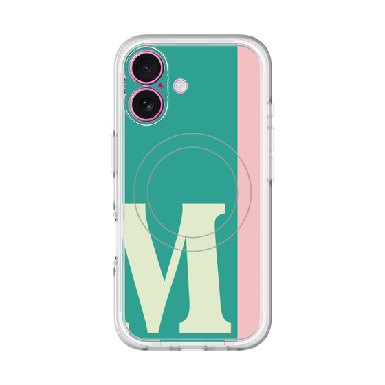 スリムプロテクションプレミアムケース with MagSafe［ オリジナル - initial color line - M green ］