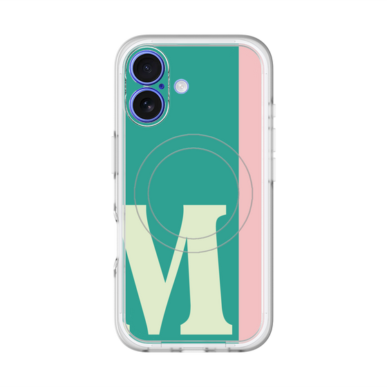 スリムプロテクションプレミアムケース with MagSafe［ オリジナル - initial color line - M green ］