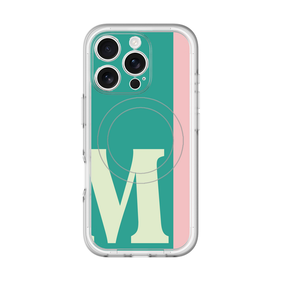 スリムプロテクションプレミアムケース with MagSafe［ オリジナル - initial color line - M green ］