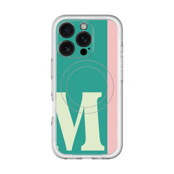 スリムプロテクションプレミアムケース with MagSafe［ オリジナル - initial color line - M green ］