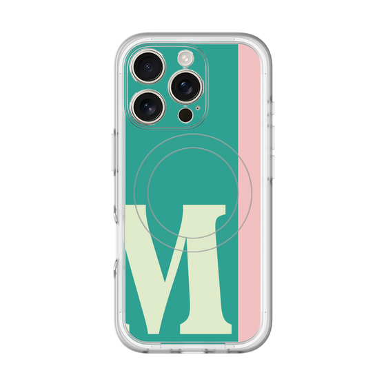 スリムプロテクションプレミアムケース with MagSafe［ オリジナル - initial color line - M green ］