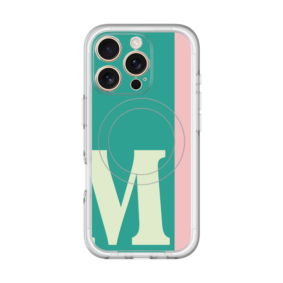 スリムプロテクションプレミアムケース with MagSafe［ オリジナル - initial color line - M green ］