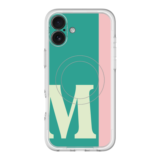 スリムプロテクションプレミアムケース with MagSafe［ オリジナル - initial color line - M green ］