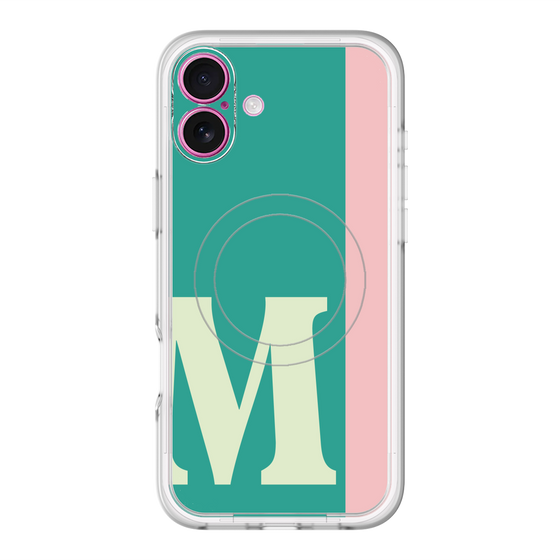 スリムプロテクションプレミアムケース with MagSafe［ オリジナル - initial color line - M green ］