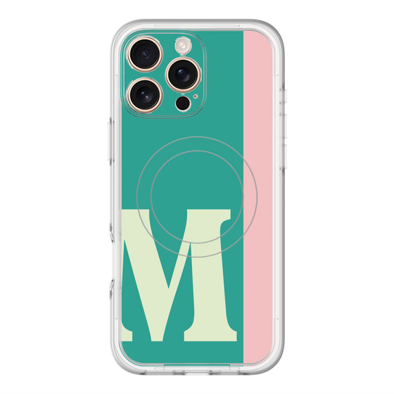 スリムプロテクションプレミアムケース with MagSafe［ オリジナル - initial color line - M green ］