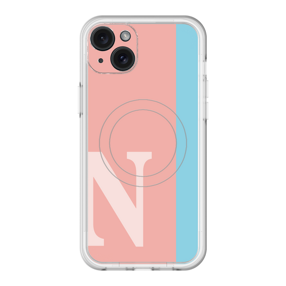 スリムプロテクションプレミアムケース with MagSafe［ オリジナル - initial color line - N pink ］
