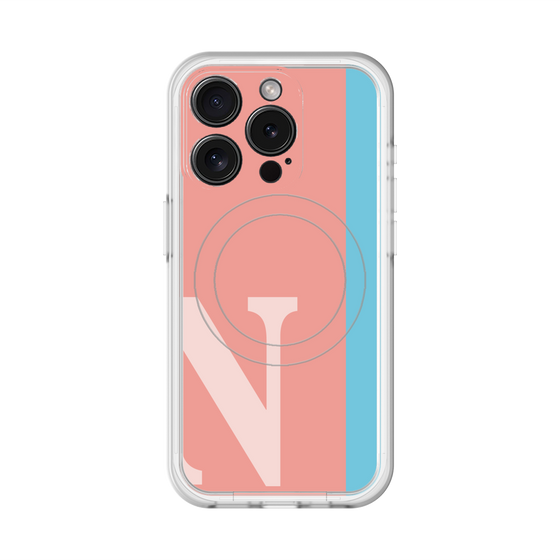 スリムプロテクションプレミアムケース with MagSafe［ オリジナル - initial color line - N pink ］