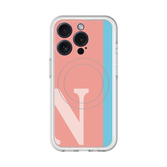 スリムプロテクションプレミアムケース with MagSafe［ オリジナル - initial color line - N pink ］