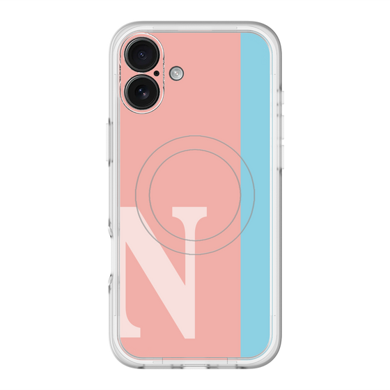 スリムプロテクションプレミアムケース with MagSafe［ オリジナル - initial color line - N pink ］