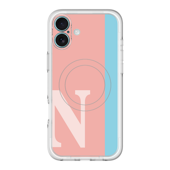 スリムプロテクションプレミアムケース with MagSafe［ オリジナル - initial color line - N pink ］