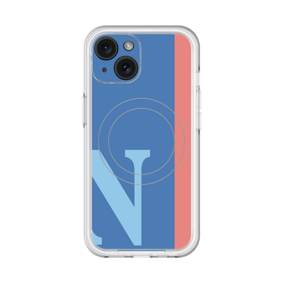 スリムプロテクションプレミアムケース with MagSafe［ オリジナル - initial color line - N blue ］