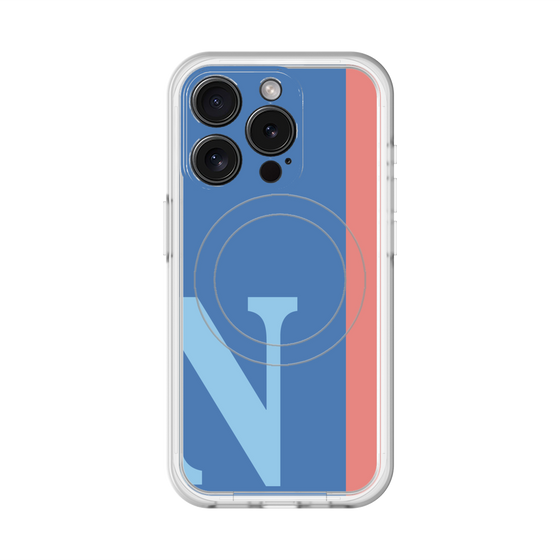 スリムプロテクションプレミアムケース with MagSafe［ オリジナル - initial color line - N blue ］