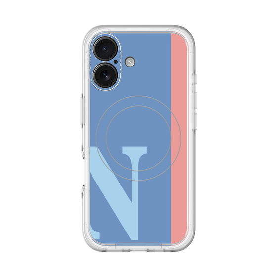 スリムプロテクションプレミアムケース with MagSafe［ オリジナル - initial color line - N blue ］