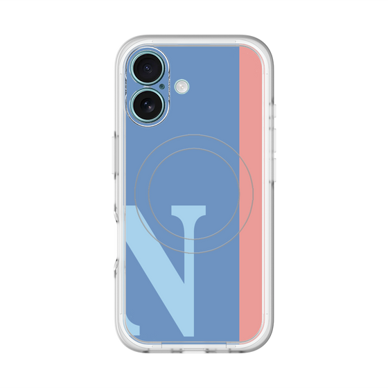 スリムプロテクションプレミアムケース with MagSafe［ オリジナル - initial color line - N blue ］