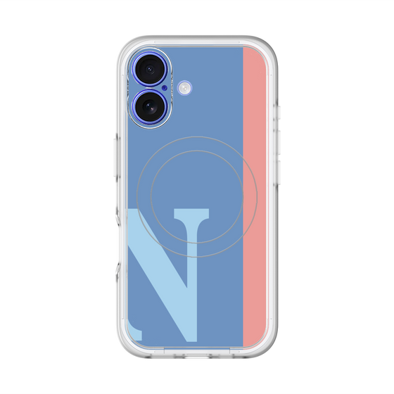 スリムプロテクションプレミアムケース with MagSafe［ オリジナル - initial color line - N blue ］