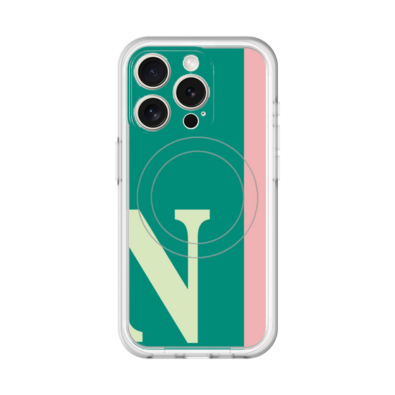 スリムプロテクションプレミアムケース with MagSafe［ オリジナル - initial color line - N green ］