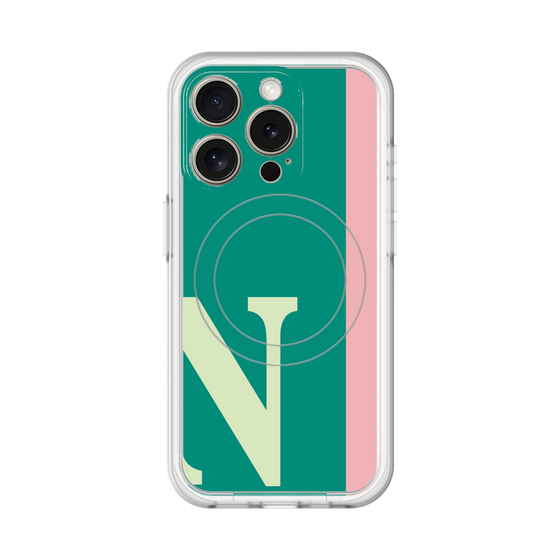 スリムプロテクションプレミアムケース with MagSafe［ オリジナル - initial color line - N green ］