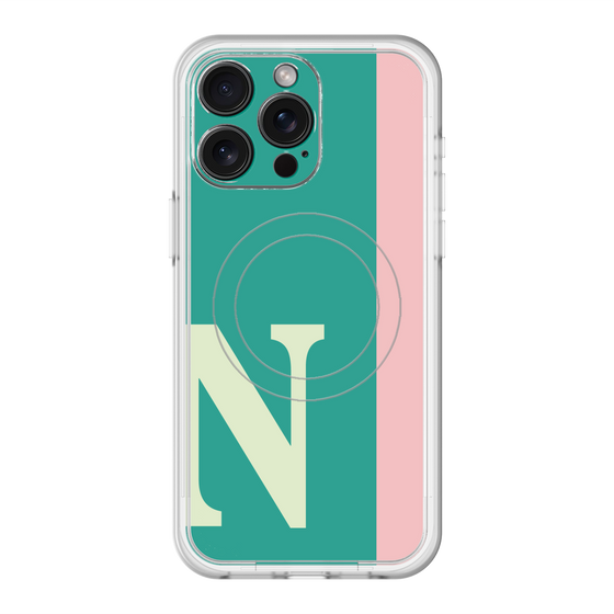 スリムプロテクションプレミアムケース with MagSafe［ オリジナル - initial color line - N green ］