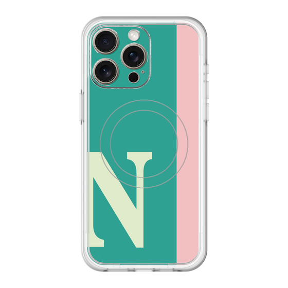 スリムプロテクションプレミアムケース with MagSafe［ オリジナル - initial color line - N green ］