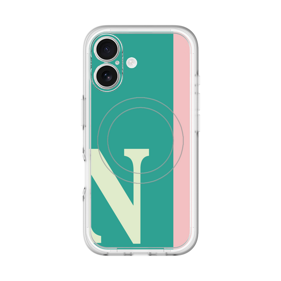 スリムプロテクションプレミアムケース with MagSafe［ オリジナル - initial color line - N green ］