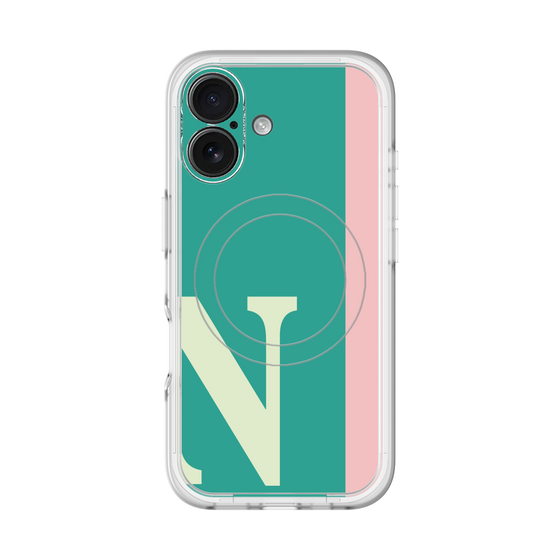 スリムプロテクションプレミアムケース with MagSafe［ オリジナル - initial color line - N green ］
