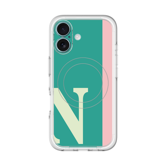 スリムプロテクションプレミアムケース with MagSafe［ オリジナル - initial color line - N green ］
