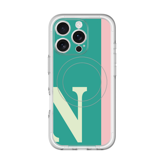 スリムプロテクションプレミアムケース with MagSafe［ オリジナル - initial color line - N green ］