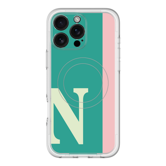 スリムプロテクションプレミアムケース with MagSafe［ オリジナル - initial color line - N green ］