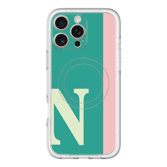 スリムプロテクションプレミアムケース with MagSafe［ オリジナル - initial color line - N green ］