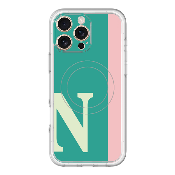 スリムプロテクションプレミアムケース with MagSafe［ オリジナル - initial color line - N green ］